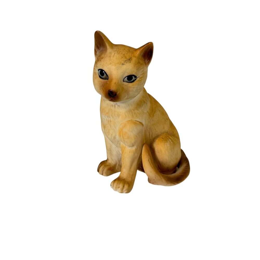 This charming pieceVintage Japan Porcelain Yellow Cat Captivating Eyes Figurines - Picture 10 of 12